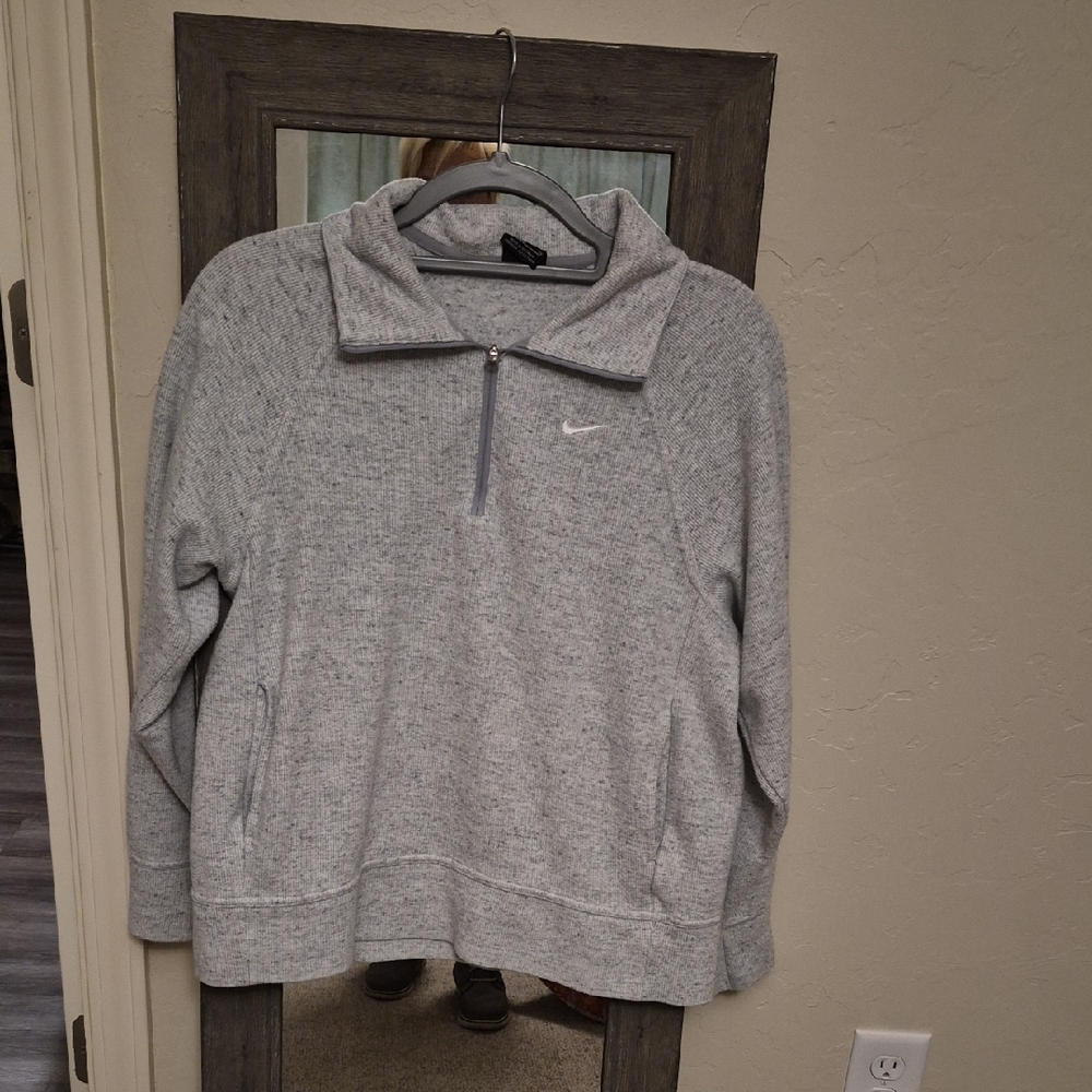 Nike Women's Light Gray Cowl Neck Sweater